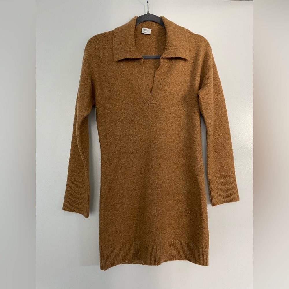 Abercrombie & Fitch Collared Easy Mini Sweater Dress
